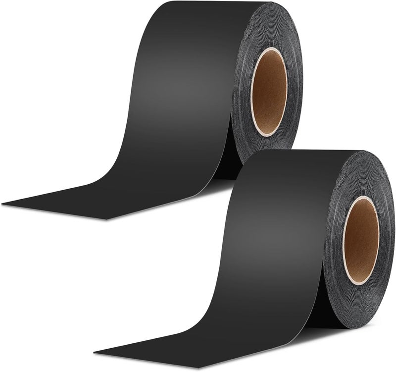 Ramkle Butyl Sealant RV Roof Tape Black, 4 Inch x 50 Feet RV Repair Sealing Waterproof UV & Weatherproof Butyl Roofing Tape for Window, Boat Sealing, Truck and Trailer Roof Sealant, 2 Pack - Image 1